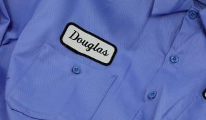 Employee Uniform shirt with name tag patch over pocket